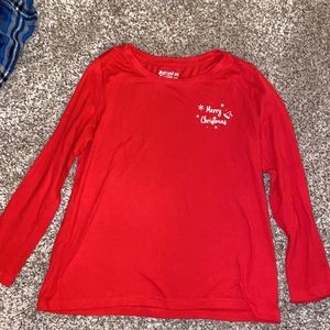 Merry Christmas Red PJ Top long sleeves Size L